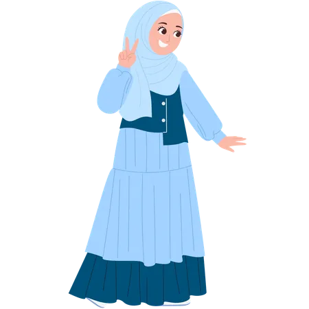 Cute Muslimah Character  Illustration