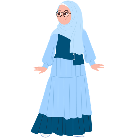 Cute Muslimah Character  Illustration