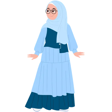 Cute Muslimah Character  Illustration