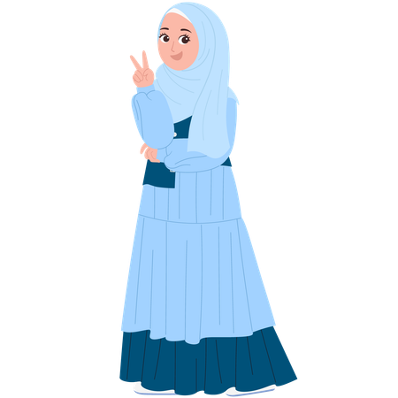 Cute Muslimah Character  Illustration