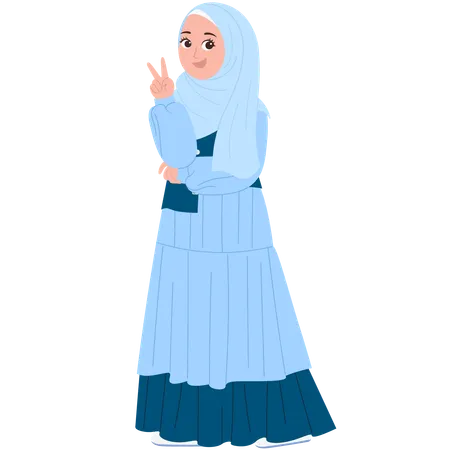 Cute Muslimah Character  Illustration