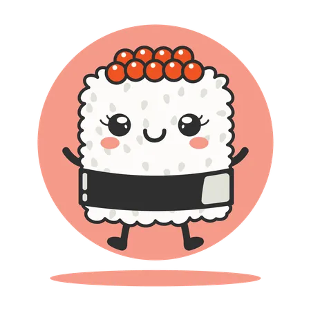 Cute Onigiri Rice  Illustration