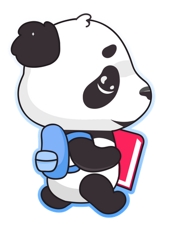 Cute panda back to school  Illustration