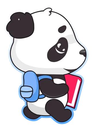 Cute panda back to school  Illustration