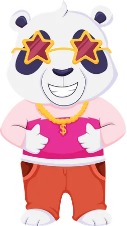 Cute Panda Character  Illustration