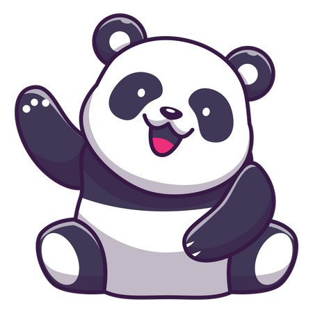 Cute panda doing hi-fi  Illustration