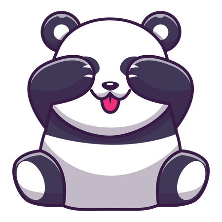 Best Premium Cute panda putting hands on eyes Illustration download in PNG  & Vector format