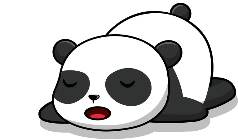Cute Panda Sleeping Illustration