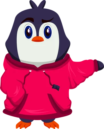 Cute Penguin wearing winter clothe  Illustration