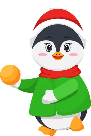Cute Penguin with Ball  일러스트레이션
