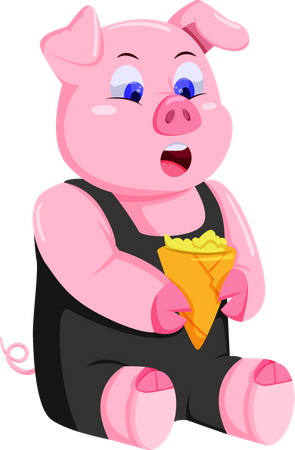 Cute Pig  Illustration