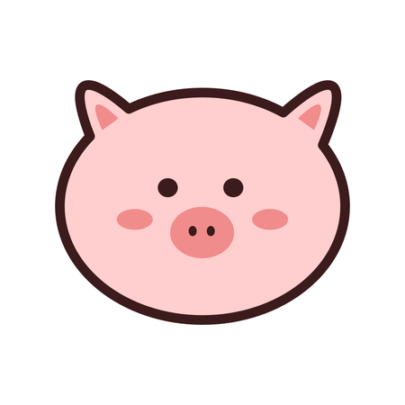 Cute Pig Sticker  일러스트레이션