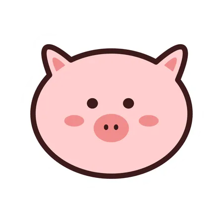 Cute Pig Sticker  일러스트레이션