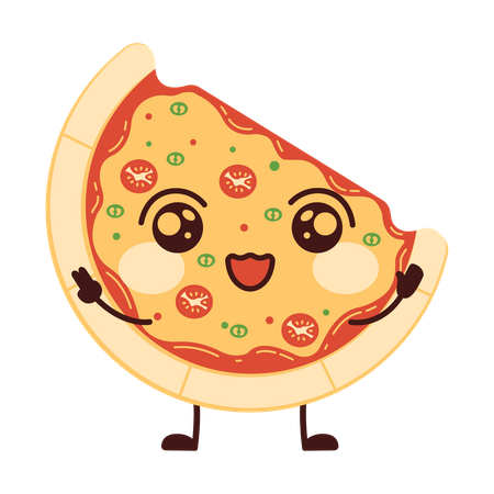 Cute Pizza  Illustration