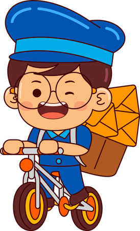 Cute postman boy  Illustration