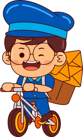 Cute postman boy  Illustration
