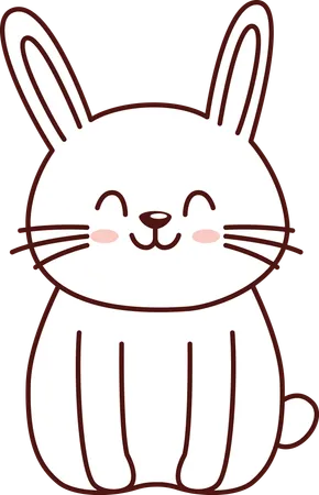 Cute Rabbit Bunny Animal Doodle  Illustration