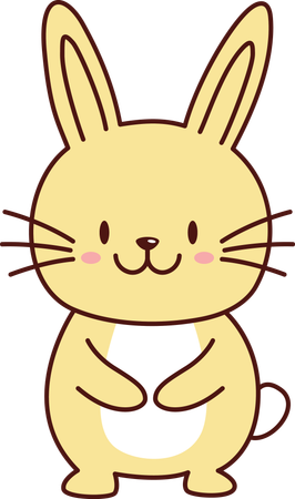 Cute Rabbit Bunny Animal Smiling  Illustration