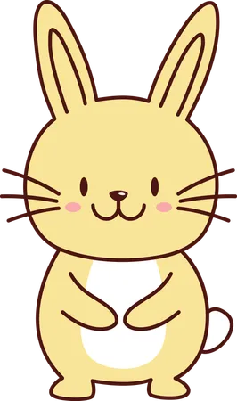 Cute Rabbit Bunny Animal Smiling  Illustration