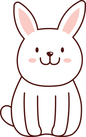 Cute Rabbit Bunny Animal Smiling  Illustration