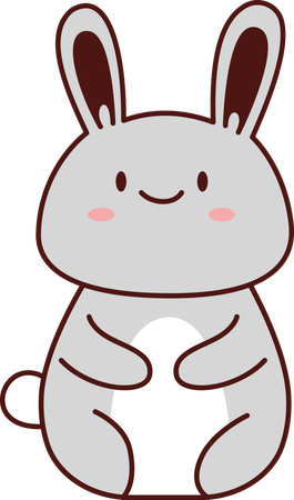 Cute Rabbit Bunny Animal Smiling  Illustration