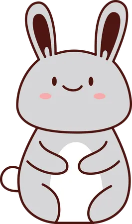 Cute Rabbit Bunny Animal Smiling  Illustration