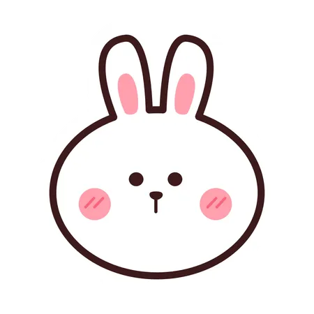 Cute Rabbit Sticker  Illustration