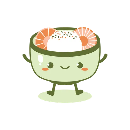 Cute Rice Bowl  Illustration