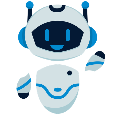 Cute Robot saying hello  Illustration