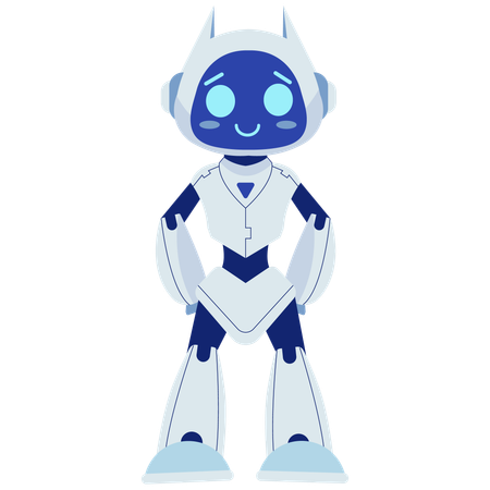 Cute Robot Standing  Illustration