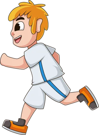Cute Runner Boy  Illustration
