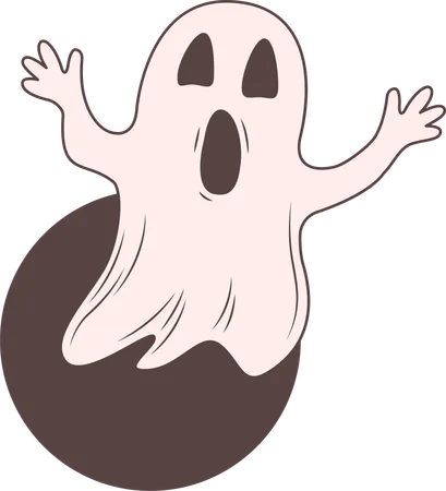 Cute Scary Horrible Ghost Horror  Illustration