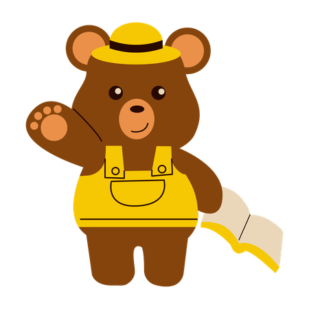 Cute School Bear  Illustration