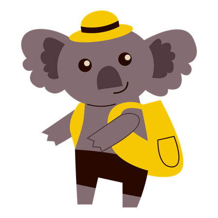 Cute School Koala  Illustration