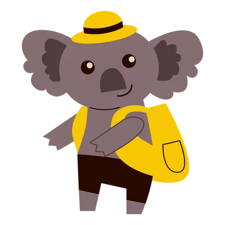 Cute School Koala  Illustration