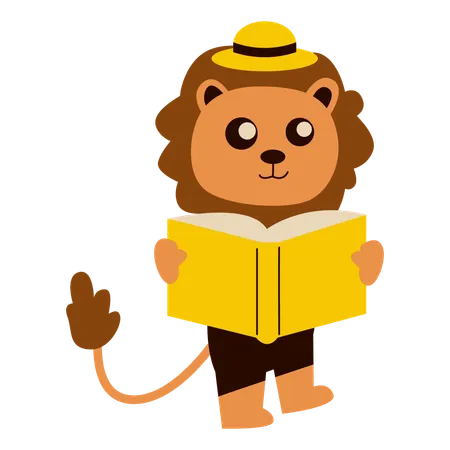 Cute School Lion  Illustration