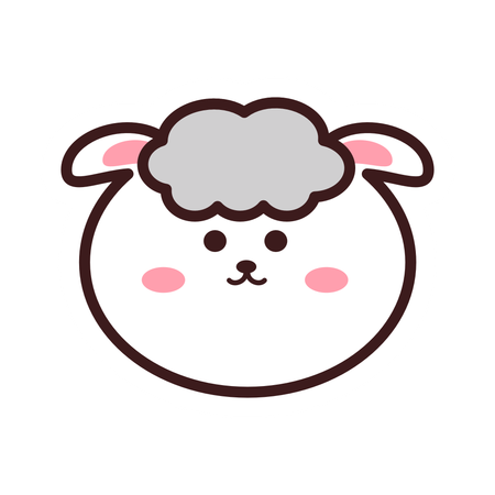 Cute Sheep Sticker  Illustration