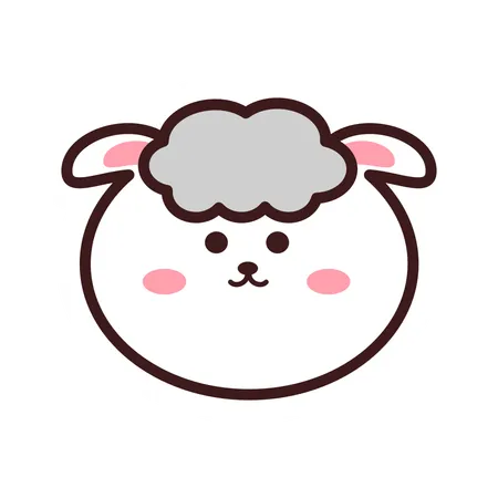 Cute Sheep Sticker  Illustration
