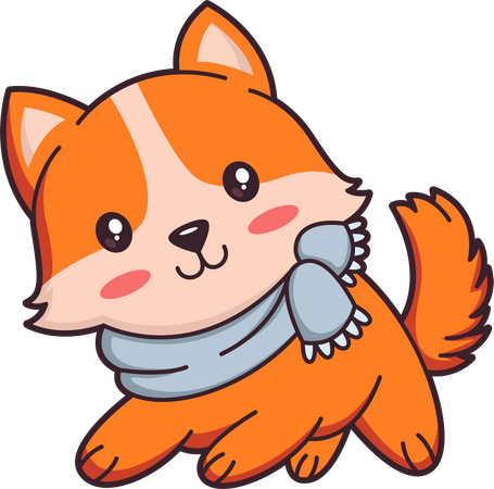 Cute Shiba Dog Character Illustration  Illustration