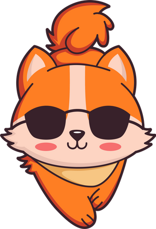 Cute Shiba Dog wearing goggles  Illustration