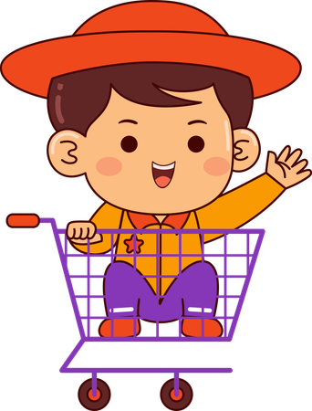 Cute shopper boy  Illustration