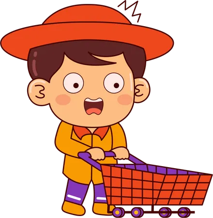 Cute shopper boy  Illustration