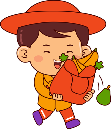 Cute shopper boy  Illustration