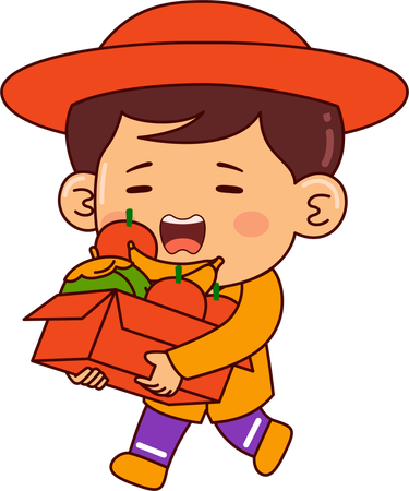 Cute shopper boy  Illustration