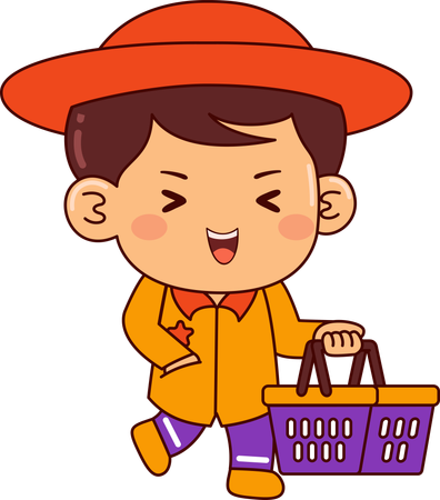 Cute shopper boy  Illustration