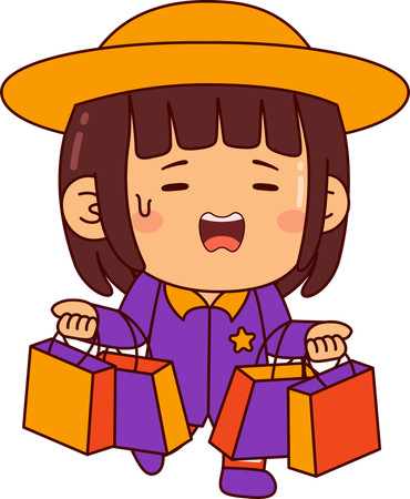 Cute shopper girl  Illustration