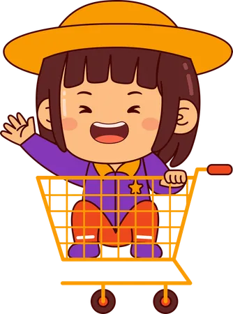 Cute shopper girl  Illustration