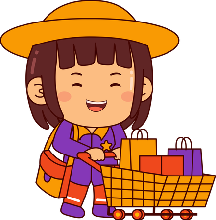 Cute shopper girl  Illustration