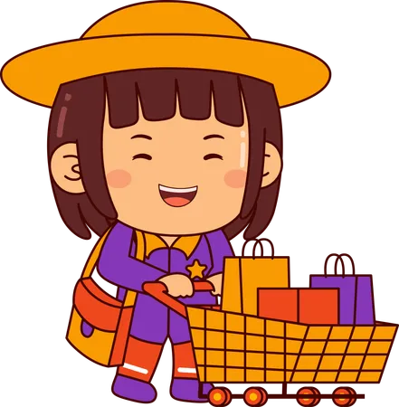 Cute shopper girl  Illustration