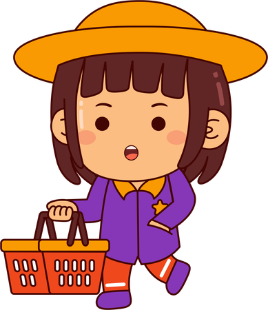 Cute shopper girl  Illustration